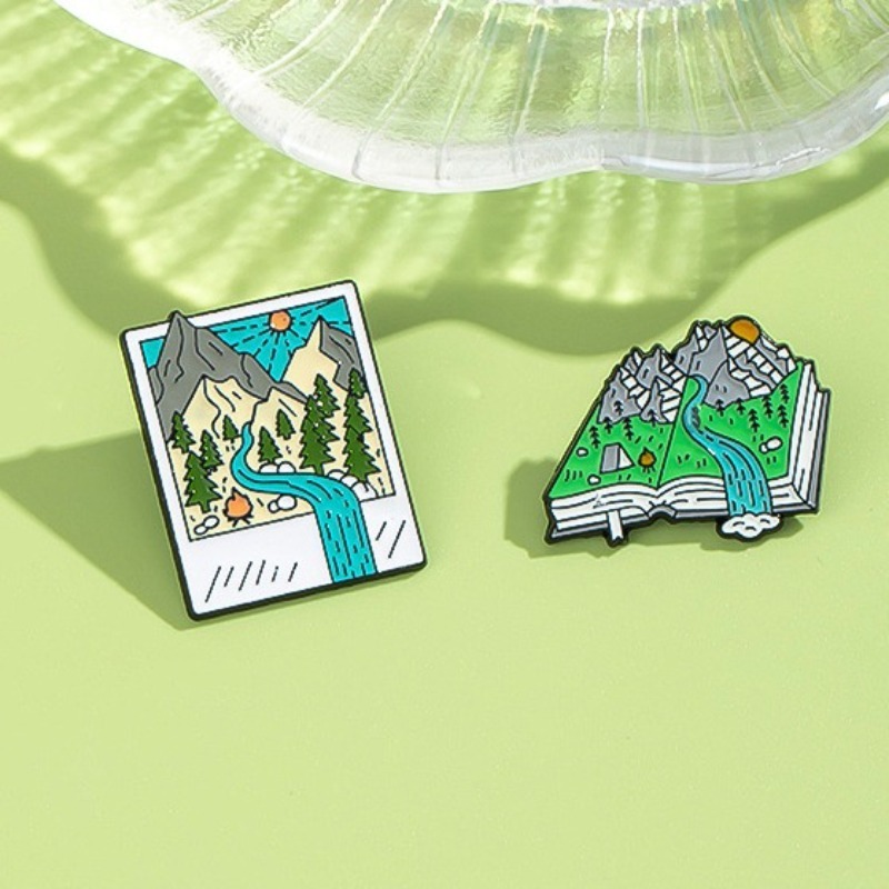 Outdoor Adventure Books - Alfileres esmaltados con temática de aventura: