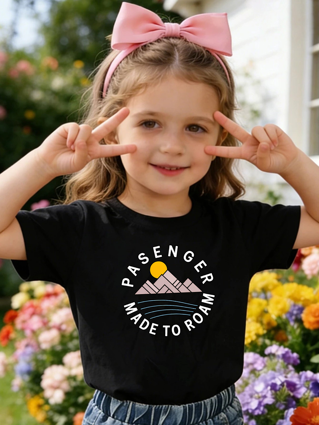 Outdoor Adventure Girl - Camiseta Infantil con Estampado de Aventura