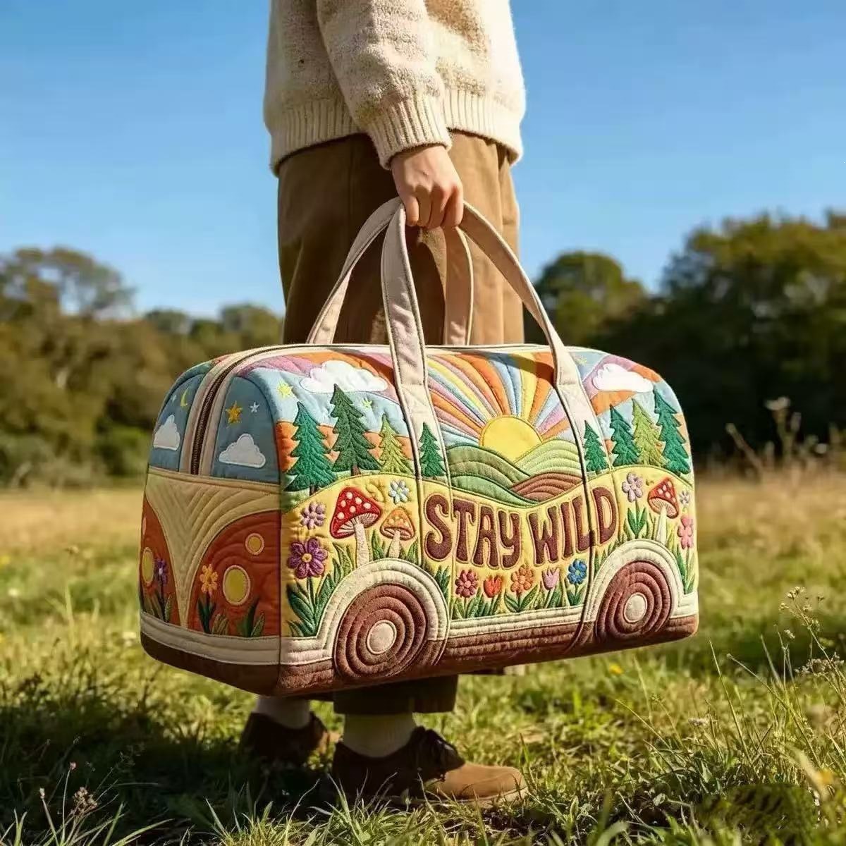 Outdoor Adventure Quilt - Bolsa de viaje acolchada estilo camper
