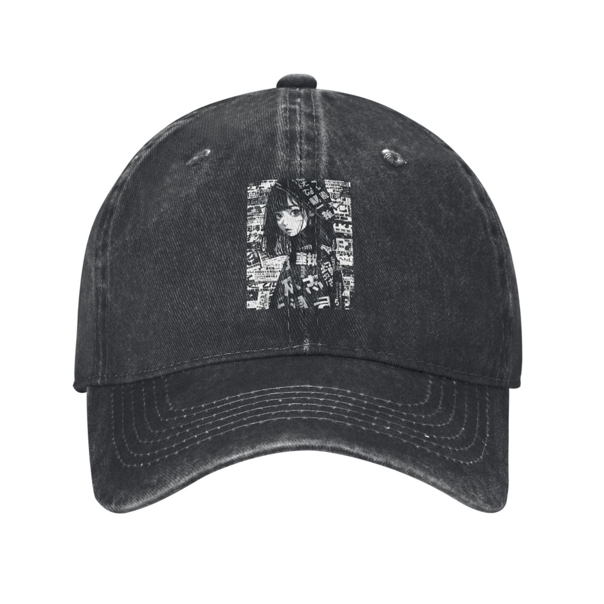 Outdoor Adventure Girl - Grunge Anime Manga Girl denim sombrero