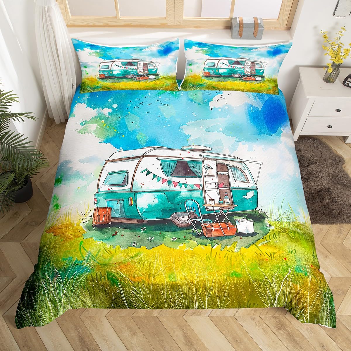 Funda de edredón Happy Camping - Outdoor Adventure Quilt reseña y precio