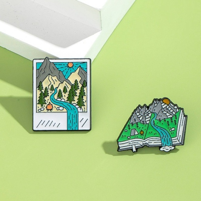 Alfileres esmaltados con temát - Outdoor Adventure Books reseña y precio