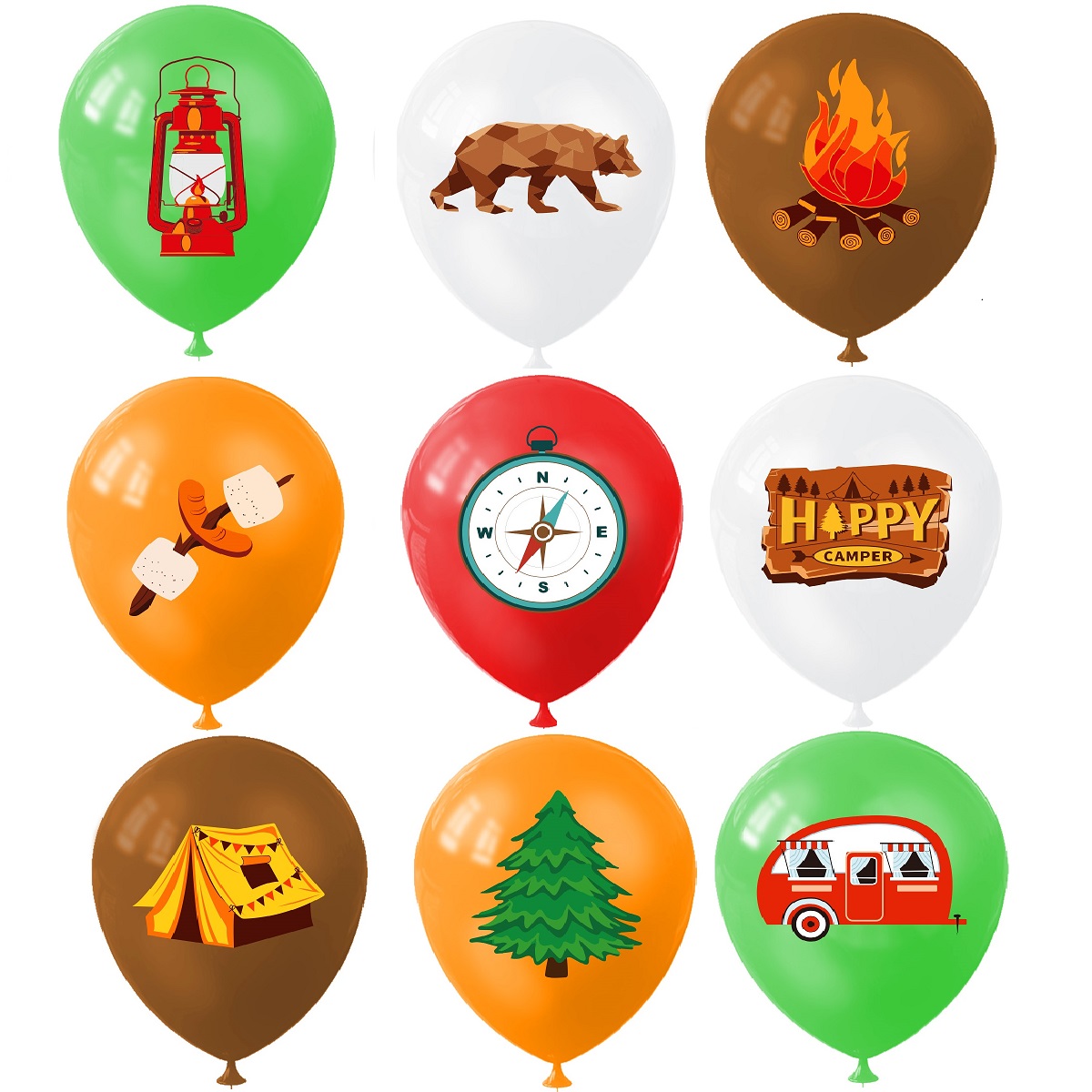 Globo Happy Camping de 9 pieza - Outdoor Adventure Girl reseña y precio